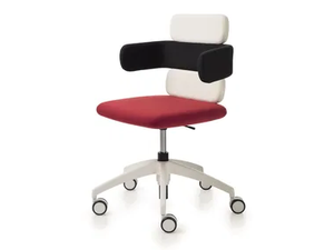 CLUSTER - Height-adjustable fabric office chair with armrests with 5-Spoke base - Chair by Luxy