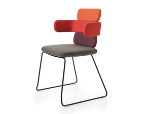 CLUSTER - Sled base fabric chair with armrests - Chair by Luxy