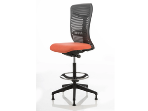 SMARTBACK - Swivel office stool with back with footrest - Stool by Luxy