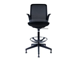 SMARTLIGHT - Height-adjustable Nylon® office stool with Armrests with 5-Spoke base - Stool by Luxy
