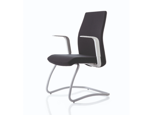 SMARTOFFICE - Sled base fabric office chair with armrests - Office Chair by Luxy