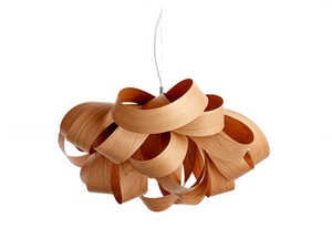 AGATHA SMALL - Handmade wood veneer pendant lamp - Ceiling lamp by LZF