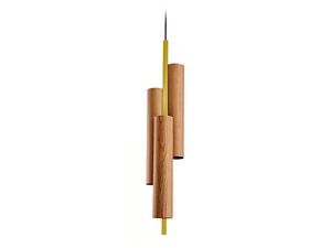 BLACK NOTE TRIPLET - Handmade wood veneer pendant lamp - Ceiling lamp by LZF