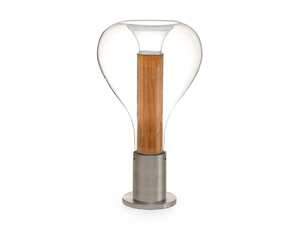 ERIS - Handmade wood veneer and glass table lamp - Table lamp by LZF