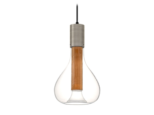ERIS - Wood veneer and glass pendant lamp - Ceiling lamp by LZF