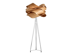 LINK - Handmade wood veneer and metal floor lamp - Floor lamp by LZF