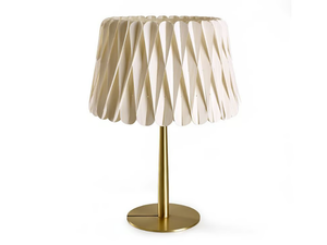 LOLA - Handmade wood veneer and metal table lamp - Table lamp by LZF