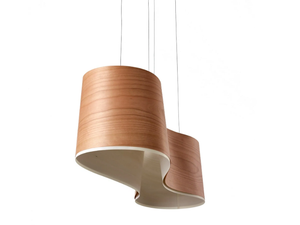 NEW WAVE - Handmade wood veneer pendant lamp - Ceiling lamp by LZF