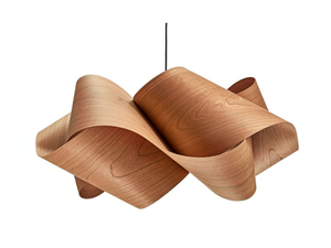 SWIRL - Handmade wood veneer pendant lamp - Ceiling lamp by LZF