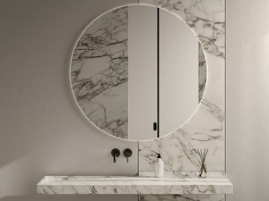 BALI - Wall-mounted rectangular Arabescato marble washbasin - Washbasin by Maami Home