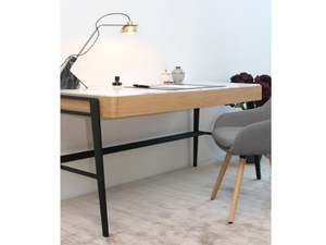 BOUVET ARABESCATO - Rectangular wooden and marble desk with drawers - Desk by Maami Home
