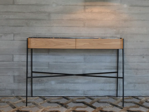BOUVET PORTORO - Rectangular console in wood and marble with drawers - Console by Maami Home