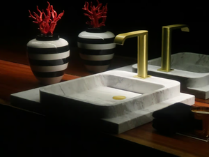 GUIM - Countertop rectangular marble washbasin - Washbasin by Maami Home