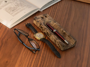 HALF PIPE EMPERADOR - Dark Emperador marble pen holder - Accessories by Maami Home
