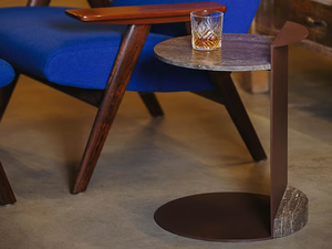 LINEA BLACK TRAVERTINE - Travertine side table - Coffee table by Maami Home