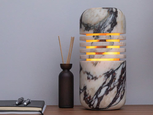 LUMI S CALACATTA VIOLA - Calacatta Viola marble table lamp - Table lamp by Maami Home