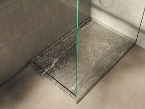 OLUDENIZ GRIS DOURO RAISED - Anti-slip Gris Douro marble shower tray - Shower tray by Maami Home