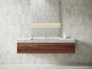 PUKA PUKA - Wall-mounted Carrara marble washbasin with drawers - Washbasin by Maami Home