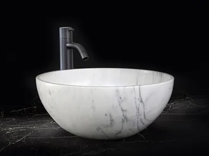 TASSA - Countertop round Carrara marble washbasin - Washbasin by Maami Home