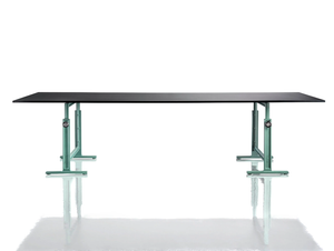 BRUT - Height-adjustable rectangular cast iron table - Table by Magis