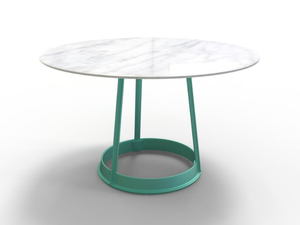 BRUT - Round Carrara marble table - Table by Magis