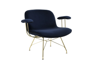 TROY - Upholstered velvet low chair with armrests - Chair by Magis
