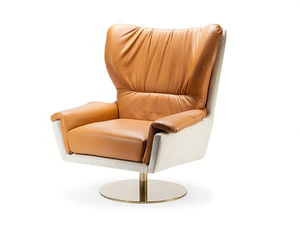 CLOSER - Swivel leather armchair with armrests - Armchair by Mambo Unlimited Ideas