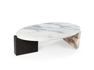 JEAN - Low oval marble coffee table - Coffee table by Mambo Unlimited Ideas