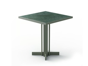 PRAGA - Square glass and marble table - Table by Mambo Unlimited Ideas