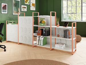 ARNAGE - Open freestanding double-sided steel bookcase - Cabinet by Manade