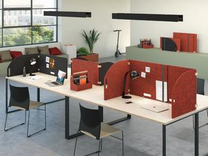 OASIS WOOD - Sound absorbing recycled PET desktop partition - Screens by Manade