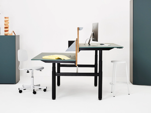 APOLLO - Height-adjustable office desk with cable management - Desk by Manerba