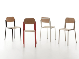 EASY - Stackable metal chair open back - Chair by Manerba
