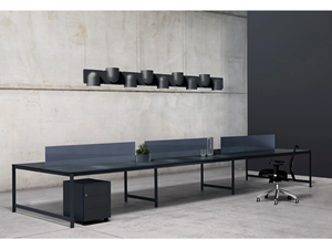 K-WORD - Rectangular office desk with overbridge - Desk by Manerba
