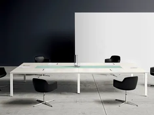 K-WORD - Rectangular wooden meeting table - Table by Manerba
