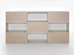 OPEN - Modular wooden office shelving - Cabinet by Manerba