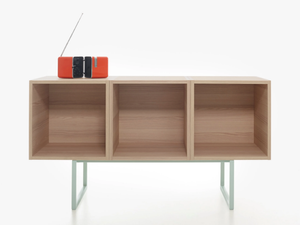 OPEN - Open office bookcase with metal base - Cabinet by Manerba