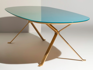 REFLECTION - Oval glass office desk - Desk by Manerba