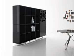 REVO - Open tall wooden office shelving - Cabinet by Manerba