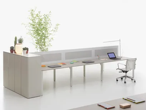 YOU-ECO - Multiple rectangular office desk with sound absorbing screens - Desk by Manerba