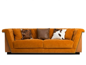 FEDRO - 3 seater fabric and leather sofa - Sofa by Mantellassi 1926