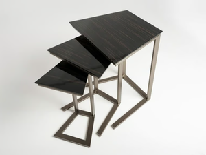 FEDRO - Modular metal and wood veneer high side table - Coffee table by Mantellassi 1926