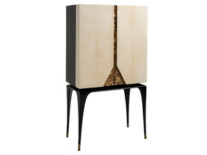 MARTINI - Wood veneer and parchment paper bar cabinet - Cabinet by Mantellassi 1926