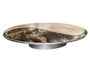 NUVOLA - Marble and wooden high side table - Coffee table by Mantellassi 1926