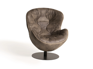 PELÈ - Swivel leather armchair with armrests - Armchair by Mantellassi 1926