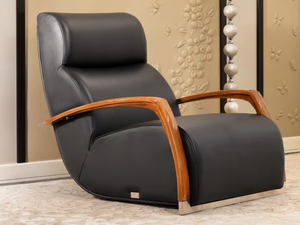 TANGO - Leather armchair with armrests - Armchair by Mantellassi 1926