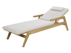 SUNRISE - Teak and fabric sun lounger - Accessories by MANUTTI