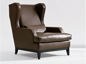 GREY - Leather armchair with armrests - Armchair by Marac
