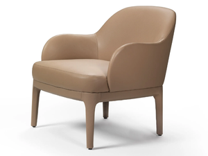 INGRID - Leather easy chair with armrests - Armchair by Marac