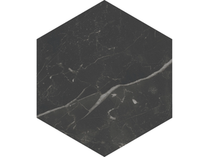 SCULTOREA ESAGONA DARK DIAMOND - Porcelain stoneware wall/floor tiles with marble effect - Wall tile-stone-brick by Marca Corona